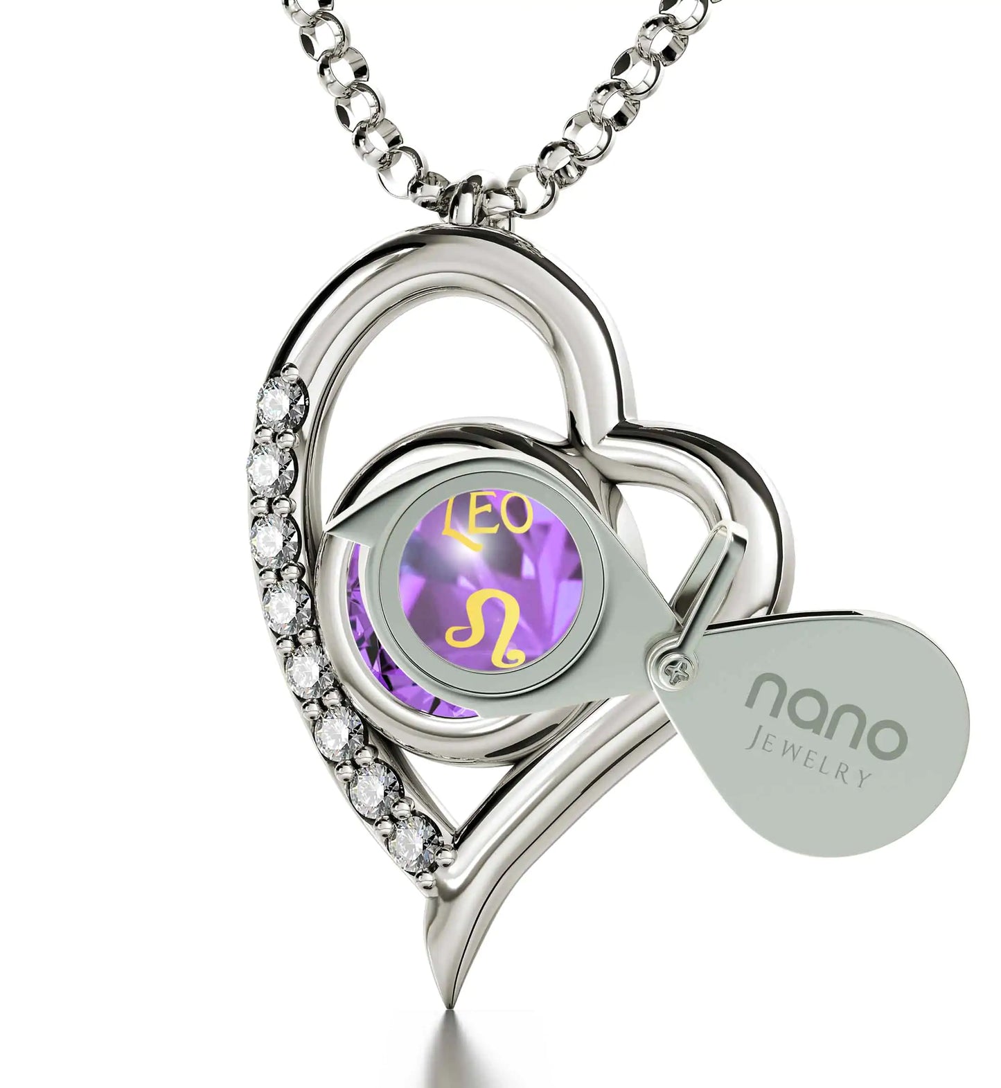 Sterling Silver Zodiac Heart Pendant